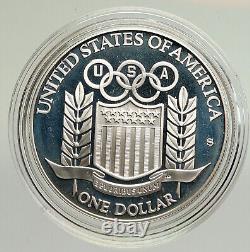 1992 UNITED STATES USA XXV Olympics Baseball OLD Proof Silver Dollar Coin i94807