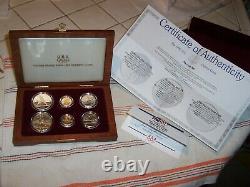 1992 US Mint Olympic 6 Coin Proof and Uncirculated set, Gold Silver Clad
