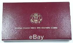 1992 US Mint Olympic Commemorative 3 Coin Silver & Gold UNC Set as Issued DGH
