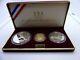 1992 Usa Olympic 3-coin Commemorative Proof Set 1 Oz Silver &. 24 Oz Gold