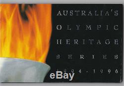 1994 -1996 Australia's Olympic heritage series $10 coin set, FROSTED UNC SILVER