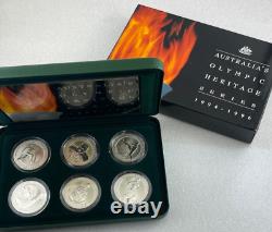 1994-96 Australia's Olympic Heritage Series RAM Fine Silver 6 Coin Set- Great