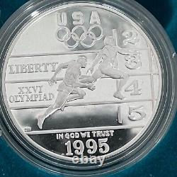 1995 1996 Atlanta Centennial Olympic Games 8 Coin Silver Proof Set Ogp Coa #08p