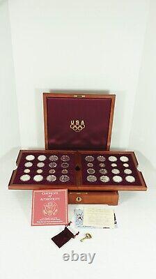 1995 1996 Atlanta Olympic 32 Coin Commemorative Gold & Silver Set with Wood Case