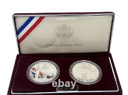 1995 Atlanta Centennial Olympic Games Silver Dollar Proof Set Two $1 Coins COA