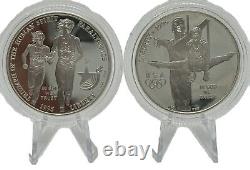 1995 Atlanta Centennial Olympic Games Silver Dollar Proof Set Two $1 Coins COA