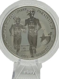 1995 Atlanta Centennial Olympic Games Silver Dollar Proof Set Two $1 Coins COA