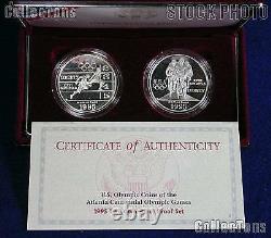 1995 Atlanta XXVI Olympics Games 2 Coin Proof Set with Track & Field and Cycling