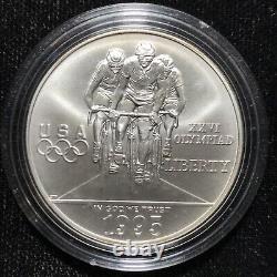 1995-D $1 Olympic Cycling Commemorative Silver Dollar UNC C0083 STOCK