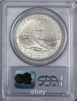 1995 D $1 Silver Olympic Cycling Commemorative PCGS MS69