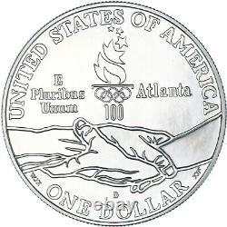 1995 D Atlanta Olympics Cycling BU 90% Silver Dollar Coin See Pics Z448