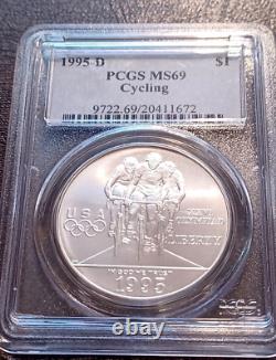 1995-D Olympics (Cycling) PCGS MS69 Commemorative Silver Dollar (Scarce)