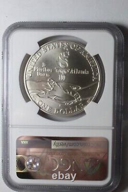 1995 D Olympics Track Field Silver Dollar MS70 NGC Signed Mercanti #014