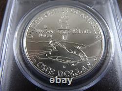 1995-D Olympics Track & Field Unc Silver Dollar PCGS MS 70 BU Mercanti Signed