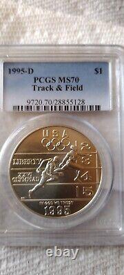 1995 Olympic Track & Field Commemorative Silver Dollar PCGS MS-70