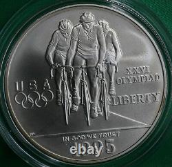 1995 Olympics Cycling BU 90% Silver Dollar Commemorative Coin with Box + COA Bike