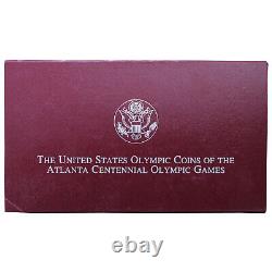 1995 P Atlanta Gymnast & Paralympics Proof Commem 90% Silver Dollar 2 Coin Set