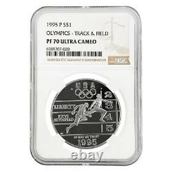 1995 P Olympics Track & Field $1 Silver Dollar Commemorative NGC PF 70 UCAM