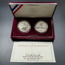 1995 PROOF SILVER DOLLAR 1996 OLYMPICS Commemorative 2 COIN SET DCAM