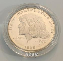 1995 Special Olympics World Games Commemorative Silver Dollar Proof Coin COA Cas