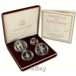 1995 US Olympic Games 4-Coin Commemorative Proof Set Torch Runner