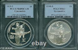 1995-p & 1995-d Gymnastics Silver Dollar Pcgs Ms69 & Pr69 Pf69 2-coins Set