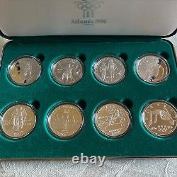 1995 to 1996 P Olympic Dollars 8 Piece Proof Set in Original Box with COA