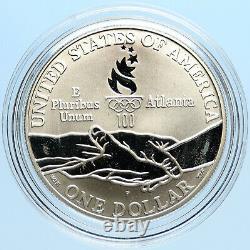 1995P USA United States XXVI OLYMPICS ATLANTA Cycling Proof Silver $ Coin i97060