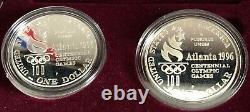 1996 Atlanta Centennial Olympic Games 2 Coin Proof Set In Ogp #fl1143