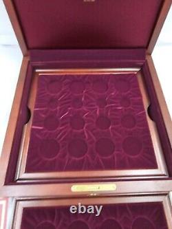 1996 Atlanta Olympic 32 Coin Commemorative Gold & Silver Wood Case BOX ONLY