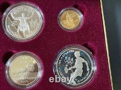 1996 Atlanta Olympic Games 4 coin set U. S. Mint Gold/Silver Descriptive COA