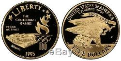 1996 Atlanta Olympics 16 Proof Gold & Silver Coin Set 1 oz total in Gold alone