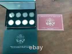 1996 Atlanta Olympics 8 Coin Silver Commemorative Dollars Proof Set with Box COA