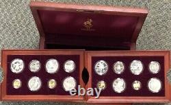 1996 Atlanta US Olympics 16 Proof Gold & Silver Coin Set in Original wood Box