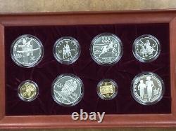 1996 Atlanta US Olympics 16 Proof Gold & Silver Coin Set in Original wood Box