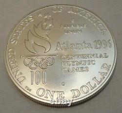 1996-D Atlanta Olympic High Jump Commemorative Silver Dollar Uncirculated Coin
