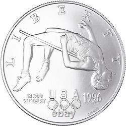 1996 D Atlanta Olympics High Jump BU 90% Silver Dollar Coin See Pics D150