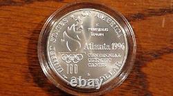 1996 D Atlanta Olympics Track & Field 1 Oz. 999 Silver Coin In Hard Capsule