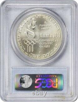 1996-D High Jump Olympic Silver Commemorative Dollar MS69 PCGS Mint State 69