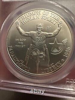 1996-D Olympic Paralympic Wheelchair 90% Silver Dollar Uncirculated Denver Ms68