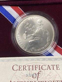 1996-D Olympic Tennis MS Dollar Silver Coin