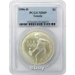 1996 D Olympics Tennis Commemorative Silver Dollar Coin MS69 PCGS