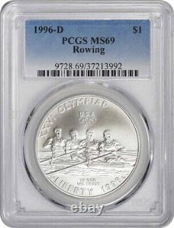 1996-D Rowing Olympic Silver Commemorative Dollar MS69 PCGS Mint State 69