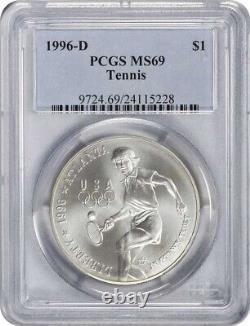 1996-D Tennis Olympic Silver Commemorative Dollar MS69 PCGS Mint State 69