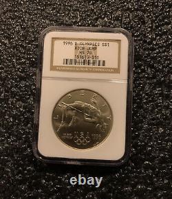 1996-D USA Atlanta Olympics $1 High Jump Silver Dollar Coin NGC MS 70 RARE