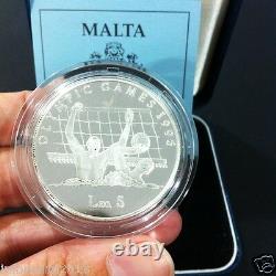 1996 Malta Olympic Games Silver Proof Coin Box And Certificate #0575