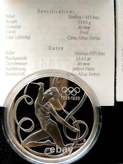 1996 Olympic Coin Set Centennial Coin Gymnast, Zeus, Slalom Skier STERLING, GOLD