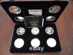 1996 Olympic Silver 10 Coin Proof Set 5 Countries IN CASE OF ISSUE
