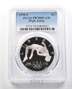 1996-P Olympic High Jump Commemorative Silver Dollar PR70 DCAM PCGS 8844