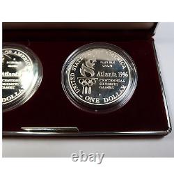 1996 P SILVER US Atlanta Centennial Olympic Games 2 Coin Proof Set #43363Q